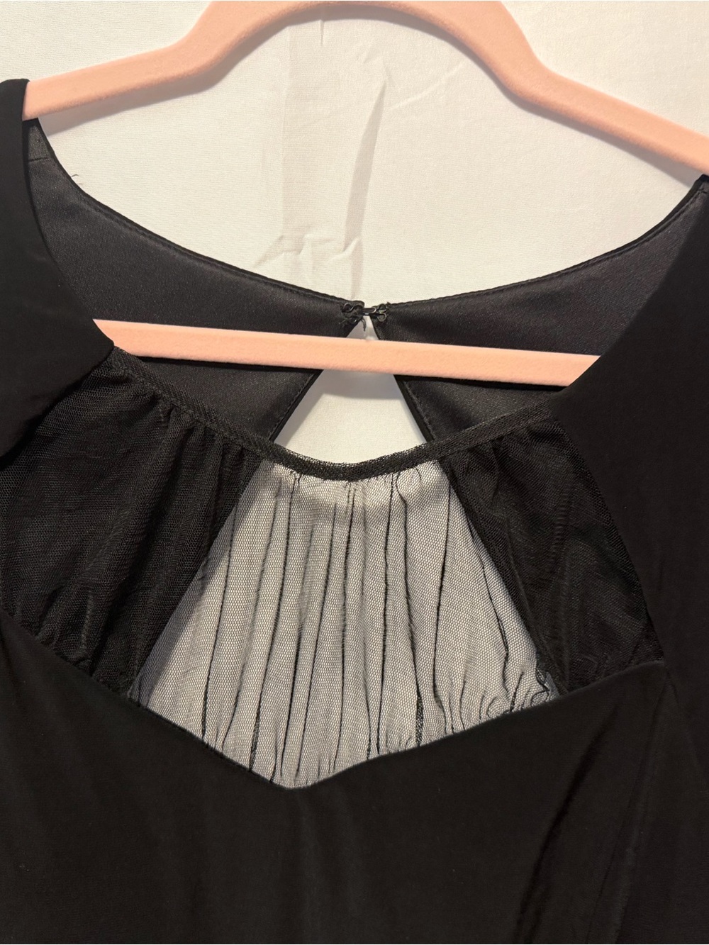 Jodi Kristopher Black Sheer Mesh Panel Prom Dress